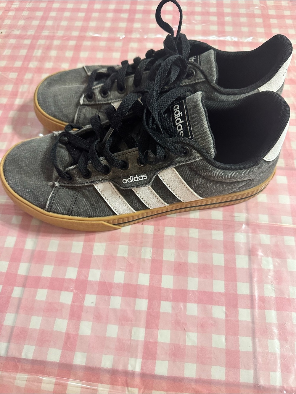 adidas Black and White Canvas Low-Top Sneakers